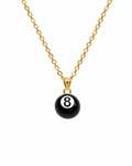 8-Pool Ball Necklace – 925 Sterling Silver, 14K Gold-Plated