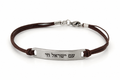 Am Israel Chai bracelet for men, stainless steel Hebrew charm, cotton string, jewish gift for him עם ישראל חי