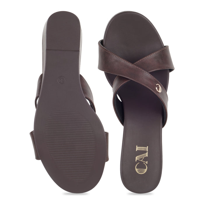 Axis Strapped Burgundy Wedge