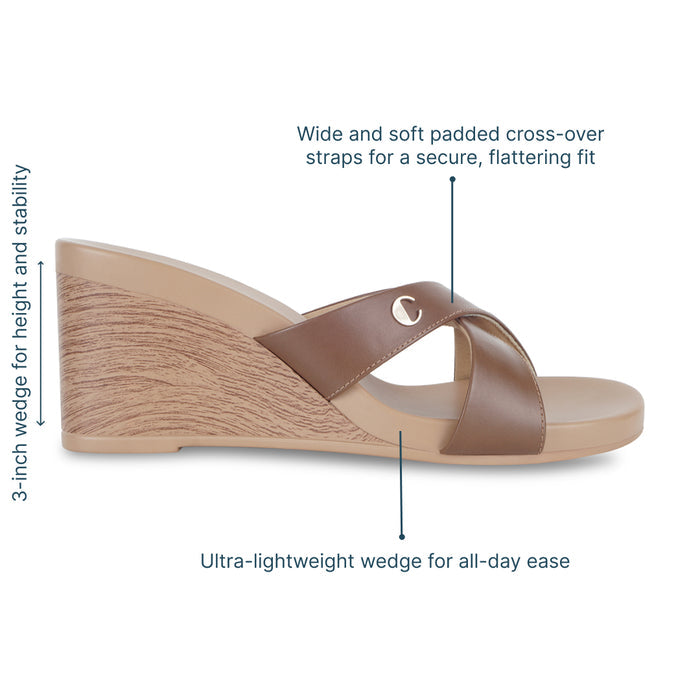 Axis Strapped Tan Wedge