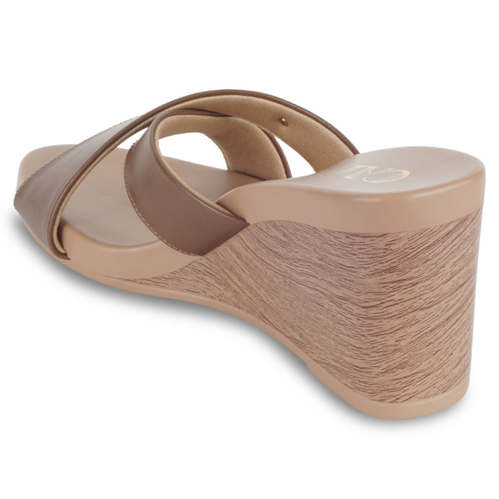 Axis Strapped Tan Wedge