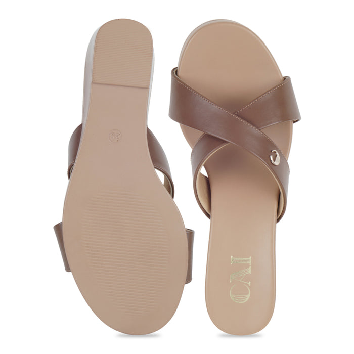Axis Strapped Tan Wedge
