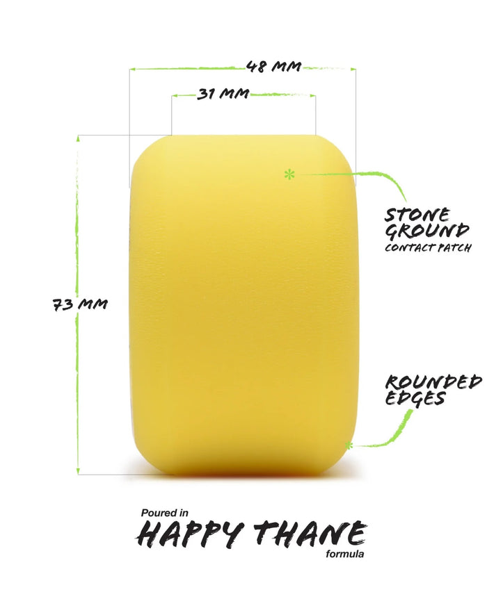 Beefcake Longboard Wheels - Yellow