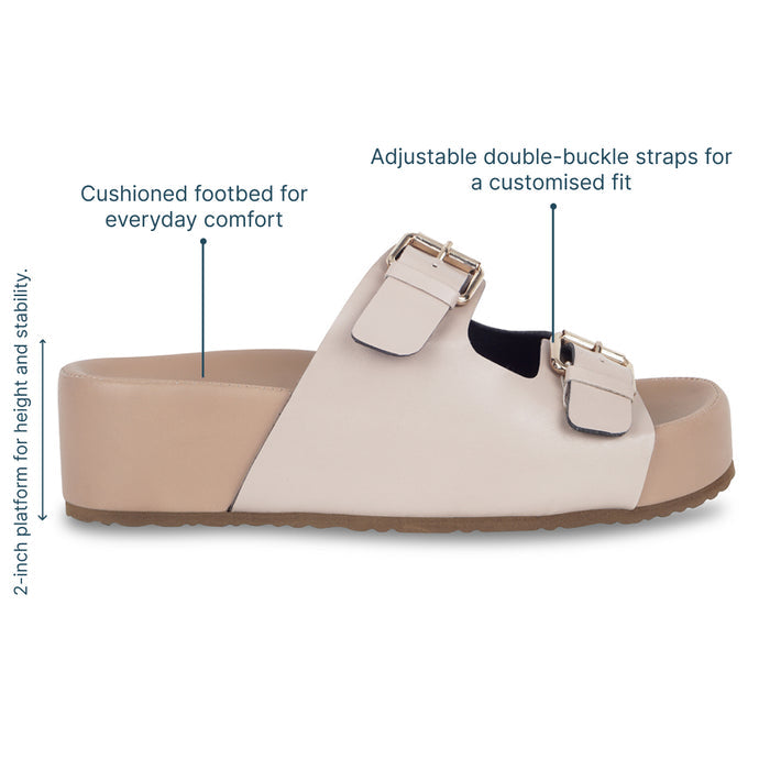 Beige Strapped Platform