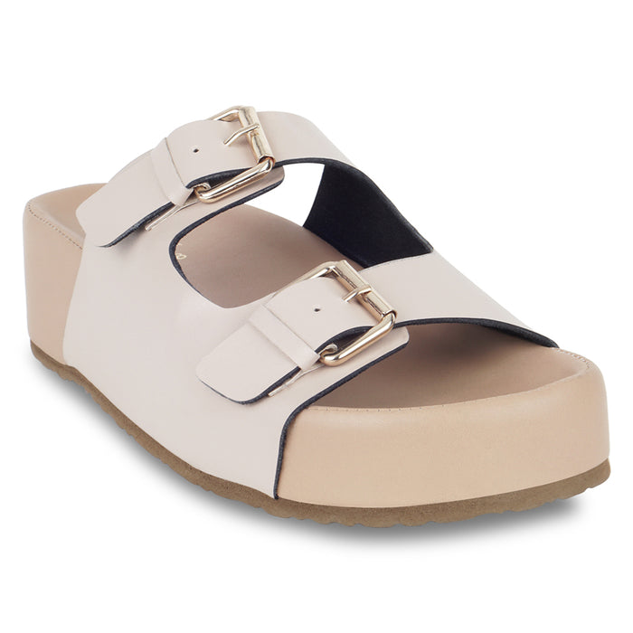 Beige Strapped Platform