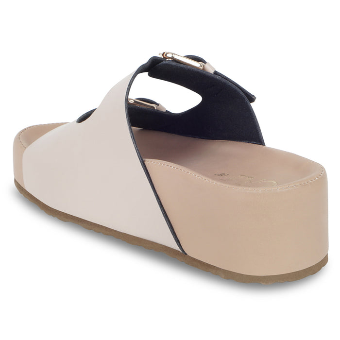 Beige Strapped Platform