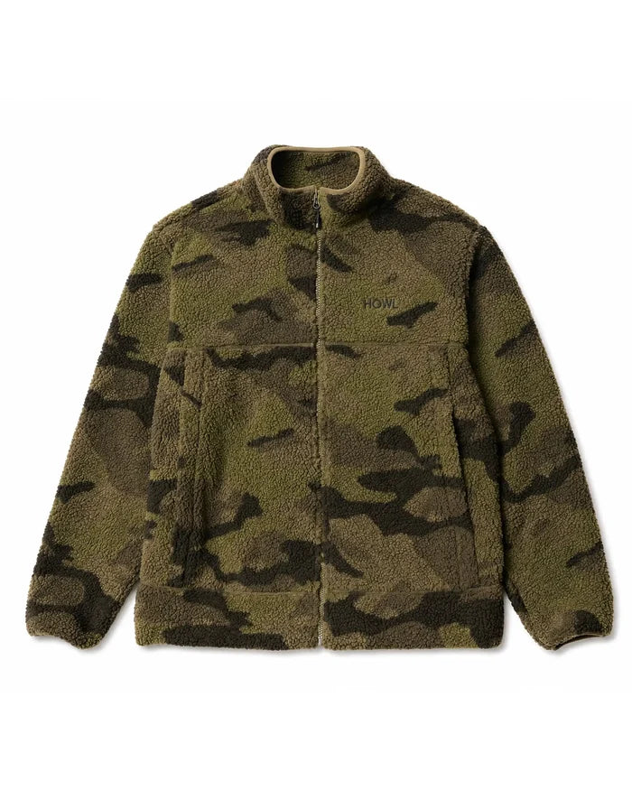Berber Fleece Full Zip Jacket - Washed Camo