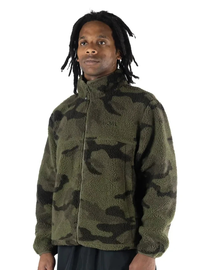 Berber Fleece Full Zip Jacket - Washed Camo