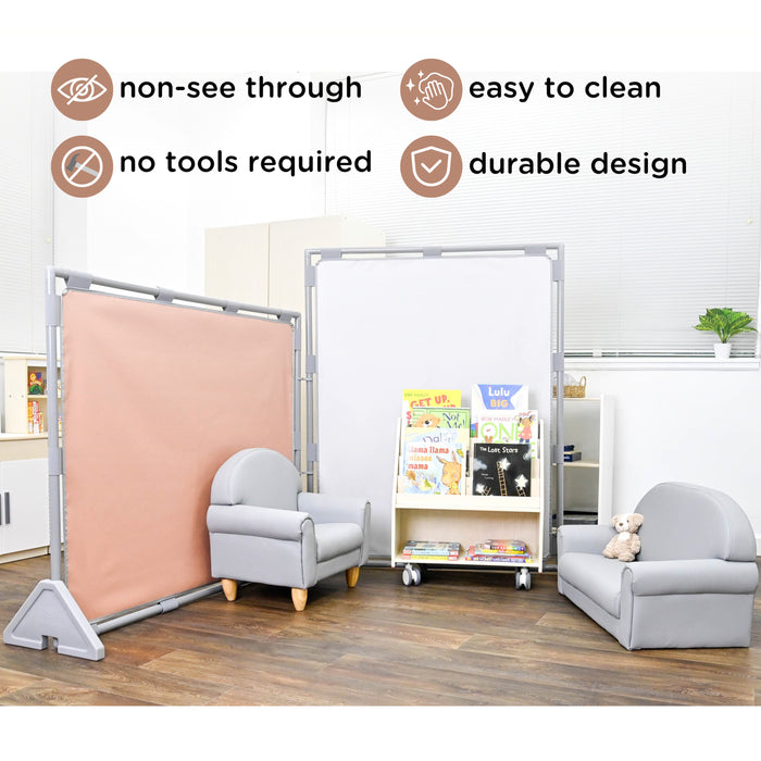 Big Screen PlayPanel® | Clay Free-Standing Classroom Divider with Feet