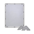 light gray divider with dark gray frame with two triangular corner protectors on a white background