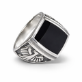 Black Sterling Silver Signet Ring