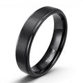 black titanium ring 6mm brushed finish lightweight durable men's band