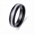 Black Tungsten Ring with Meteorite Inlay