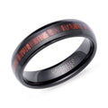 Black Tungsten Ring with Wood Inlay