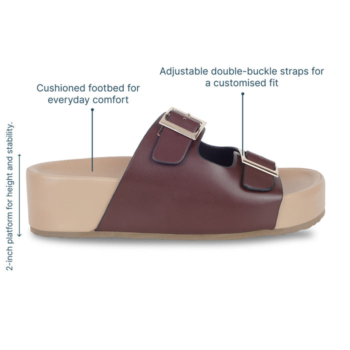 Brown Strapped Platform