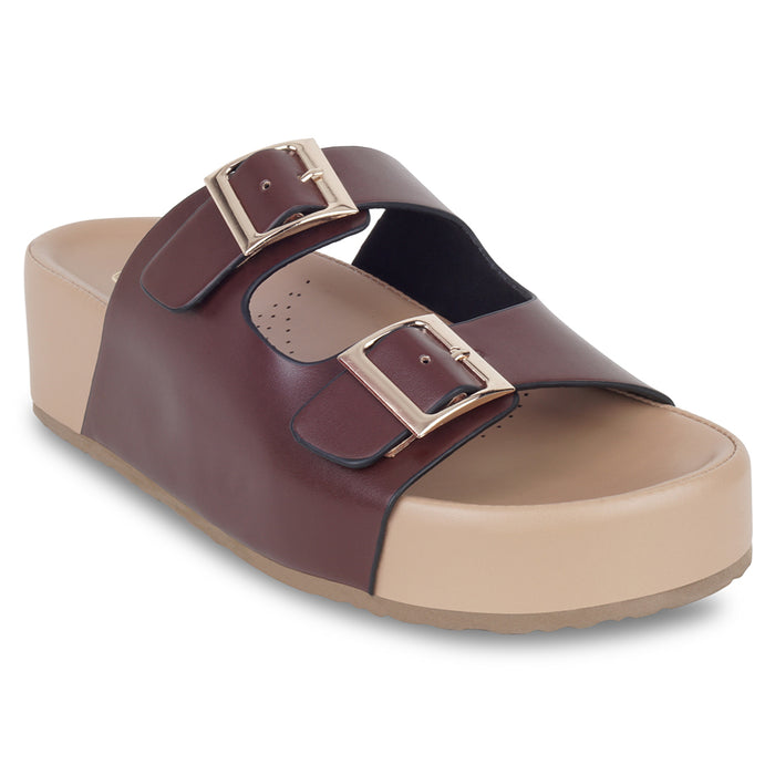 Brown Strapped Platform