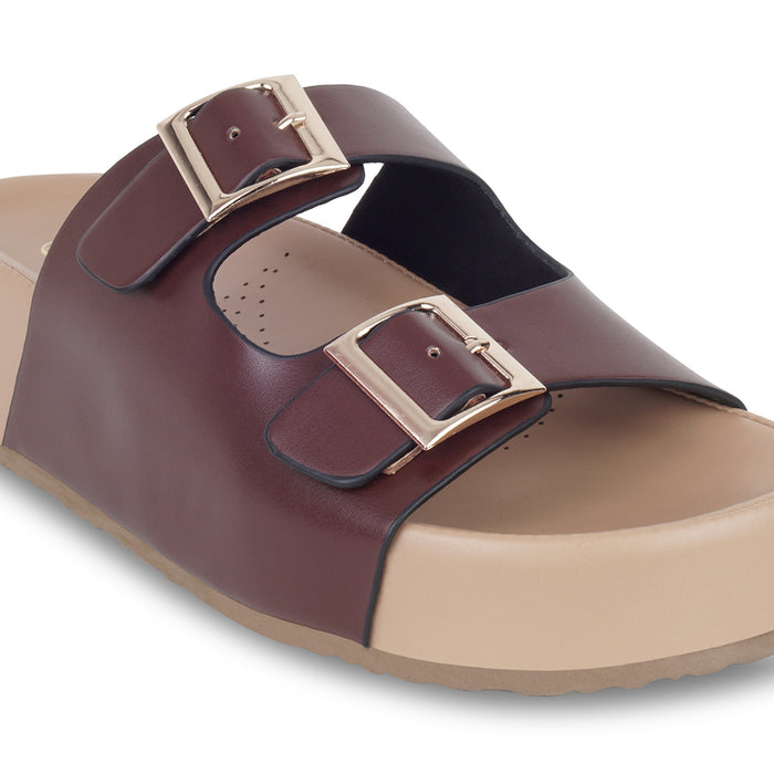 Brown Strapped Platform