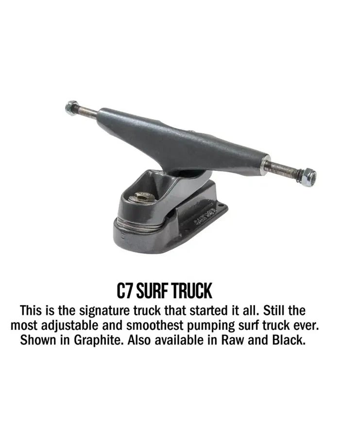 C7 Surfskate Hollow Trucks Set - Coal Black