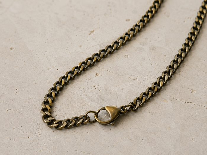 Chain necklace for men, bronze tone cable chain, gift for him, casual everyday mens jewelry, custom length size
