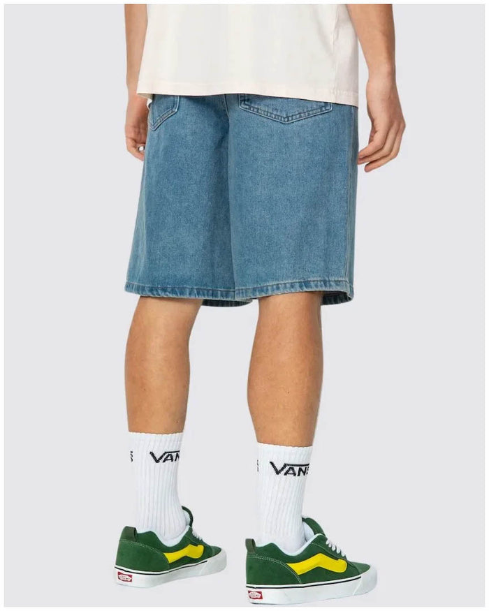 Check-5 Baggy Denim Shorts - Stonewash Blue