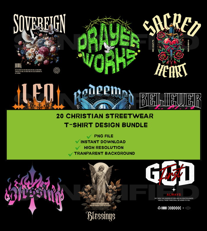 Christian Streetwear T-Shirt Design Bundle