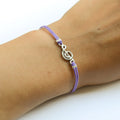 Purple cord bracelet with a silver Treble clef charm - shani-adi-jewerly