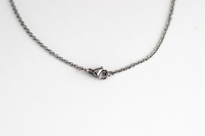 silver crescent moon chain necklace for men - Shani and Adi Jewelry