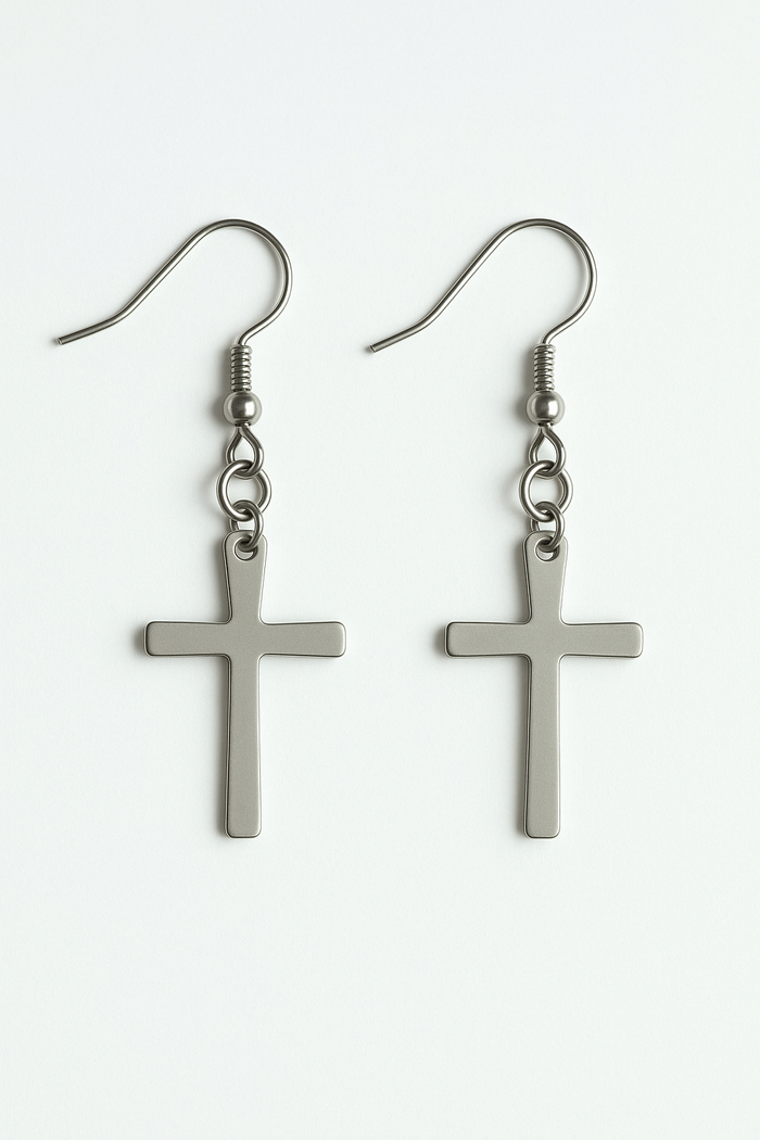 Cross earrings for women dangled cross hook drop earrings made of stainless steel