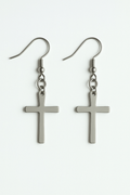 Cross earrings for women dangled cross hook drop earrings made of stainless steel