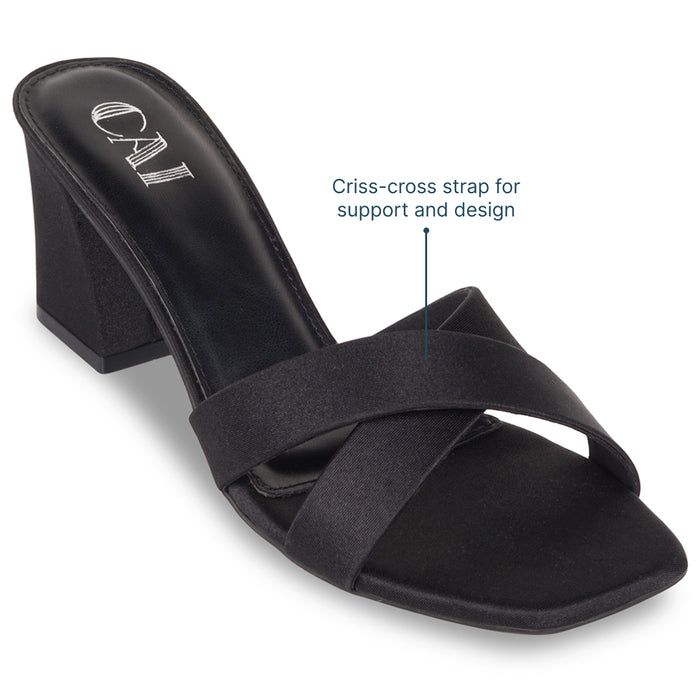 Crossover Black Heels