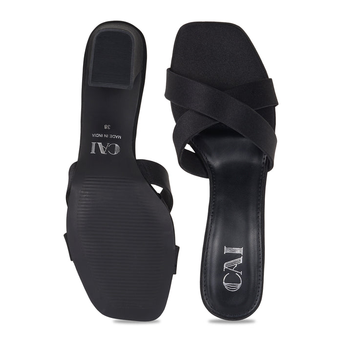 Crossover Black Heels