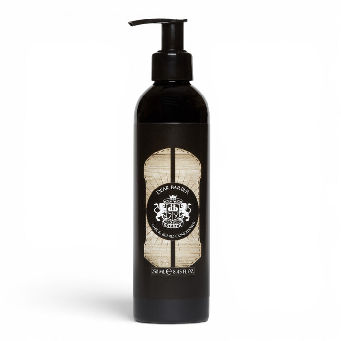 Dear Barber 250ml hair and beard conditioner bottle on white background