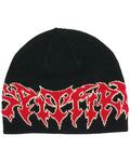 Demon Script Skully Beanie - Black/Red/Cream