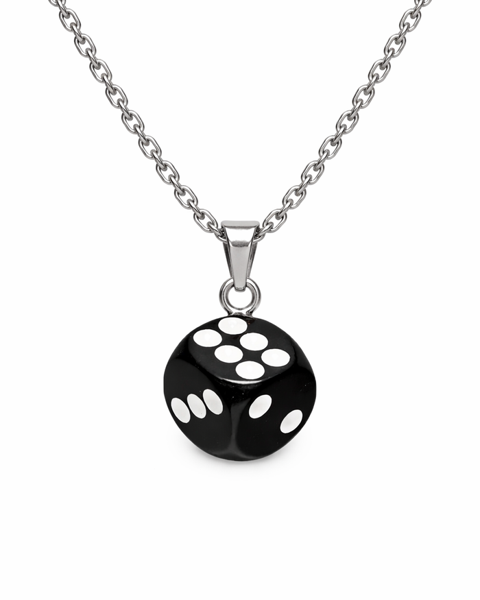 925 Sterling Silber Kette mit Würfel Anhänger, cooler Streetstyle-Schmuck