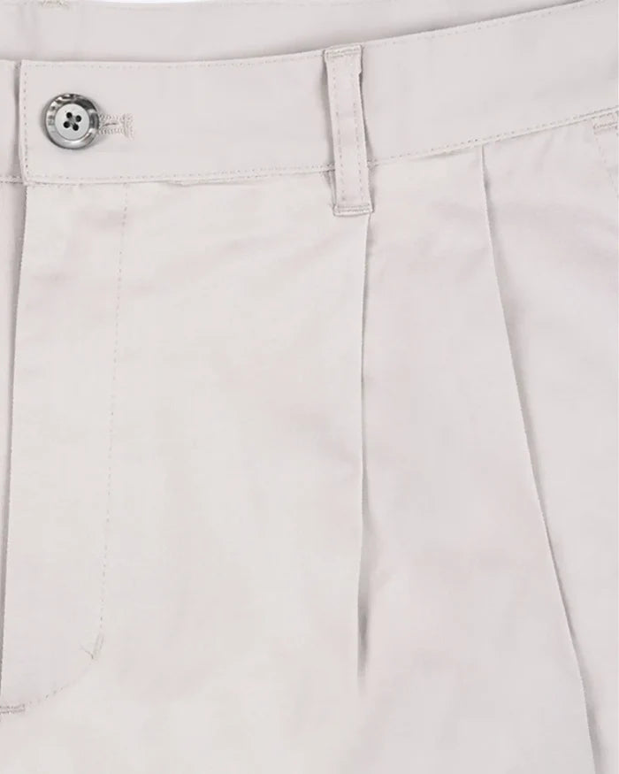 Double Pleated Shorts - Light Grey