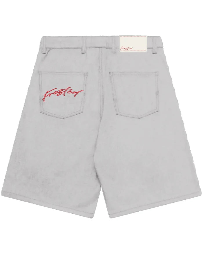 Double Pleated Shorts - Light Grey