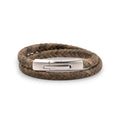 Double Wrap Plaited Leather Bracelet