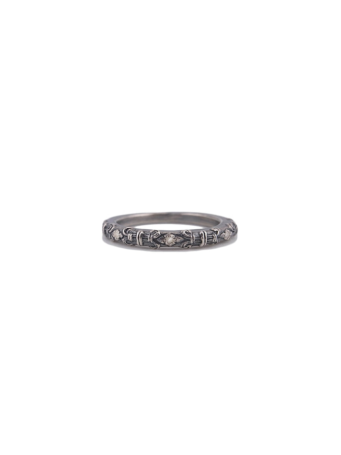Engraved Pattern Diamond Band 'S