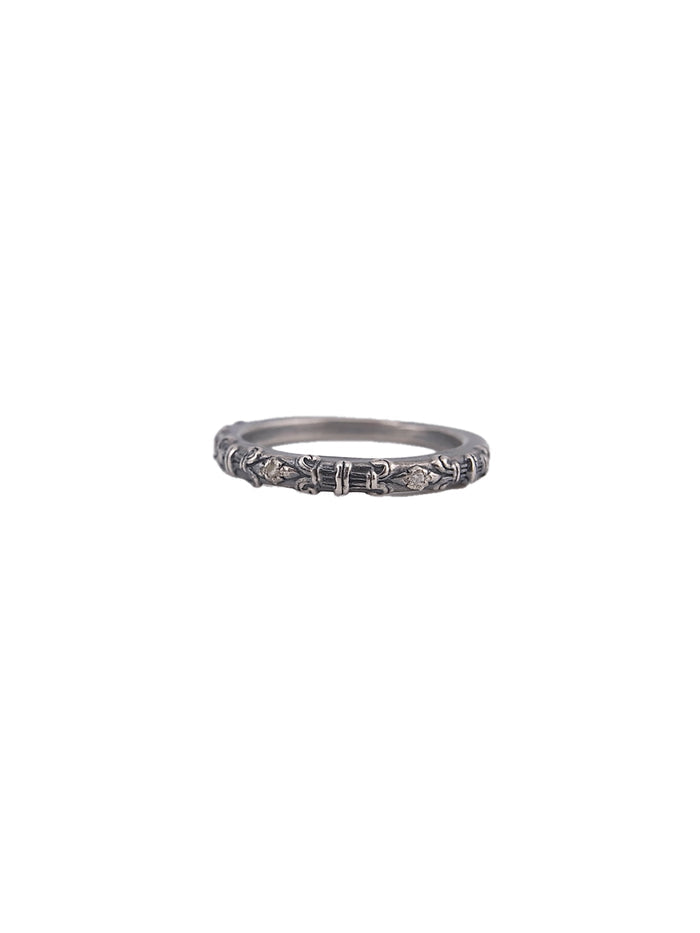 Engraved Pattern Diamond Band 'S