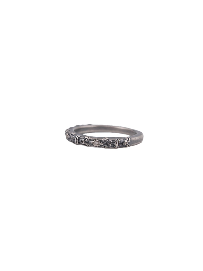 Engraved Pattern Diamond Band 'S