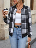 European And American Autumn And Winter Plaid Baseball Jacket Jacket