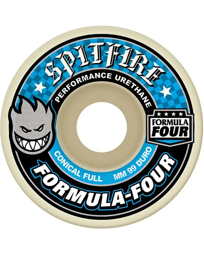 F4 99D Conical Full Skateboard Wheels - Natural