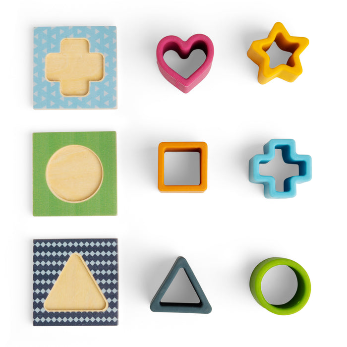 Set of colorful shapes on a white background
