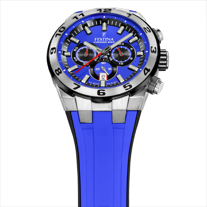 Festina 2024 Chrono Bike Watch - Blue with Rubber Strap