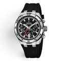 Festina Chrono Bike 2024 watch with black dial and black rubber strap on a white background