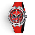 Festina Chrono Bike 2024 watch with red dial and red silicone strap on a white background