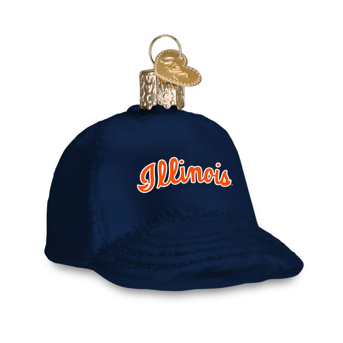 Fighting Illini Navy Baseball Cap Ornament