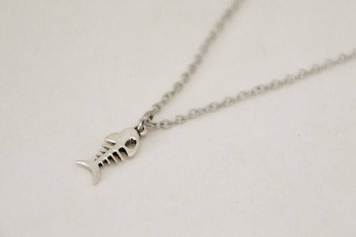 Fish bones Stainless steel chain necklace for men - shani-adi-jewerly