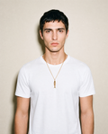 Fish chain necklace for men, stainless steel gold tone pendant, fisherman gift for him