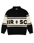 Fleece Rugby Sweatshirt - Black/Marshmallow